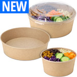 Round Takeout Bowls - Disposable Kraft Paper