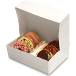 9-5/8 x 6-3/4 x 3" - Premium White Donut Bakery Boxes - Automatic One-Piece Design