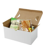 White Disposable Take Out Lunch Boxes w. Vents - 9 x 5 x 4 in.