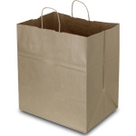 Brown Kraft Twisted Handle Shopping Bag - 15 x 10 x 15.75 in.