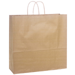 100% RECYCLED Brown Kraft Twisted Paper Handle Shopping Bags - 18 x 7 x 18"