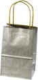 Metallic Silver Paper Shopping Bags (Prime Size) 5.25 x 3.5 x 8.25"