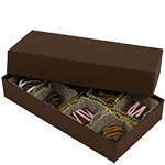 1/4 lb. Cocoa Two Part Rigid Candy Boxes - 6.5 x 3.5 x 1.125 in.