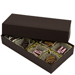 1/4 lb. Dark Chocolate Two Part Rigid Candy Boxes - 6.5 x 3.5 x 1.125 in.
