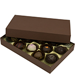 1/2 lb. Cocoa Two Part Rigid Candy Boxes - 8.125 x 5.25 x 1.125 in.