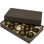1/2 lb. Dark Chocolate Two Part Rigid Candy Boxes - 8.125 x 5.25 x 1.125 in.