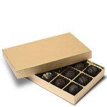 1/2 lb. Elegant Gold Base with Lid Two Part Rigid Candy Boxes - 8.125 x 5.25 x 1.125 in.
