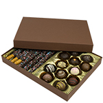 1 lb. Cocoa Two Part Rigid Candy Boxes - 10.5 x 8.125 x 1.125 in.