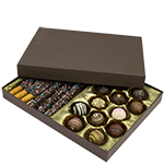 1 lb. Dark Chocolate Two Part Rigid Candy Boxes - 10.5 x 8.125 x 1.125 in.