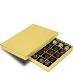 1 lb. Gold Diamond Base with Lid Two Part Rigid Candy Boxes - 10.5 x 8.125 x 1.125 in.