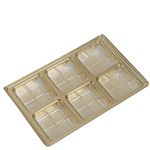 Six-Cavity Gold Candy Box Inserts - 8.125 x 5.25 in.
