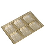 Six-Cavity Gold Heat Resistant Candy Box Inserts - 8.125 x 5.25 in.