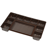 Ten-Cavity Brown Candy Box Inserts - 8.125 x 5.25 in.
