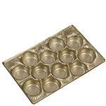 Twelve Round Cavity Gold Candy Box Inserts - 8.125 x 5.25 in.