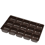 Fifteen-Cavity Brown Candy Box Inserts - 8.125 x 5.25 in.