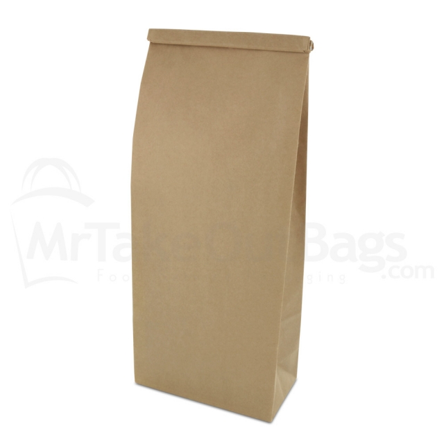 2 lb. Recycled Brown Kraft Tin Tie Bags with PLA Liner