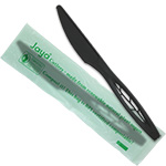 Black Compostable Knives - Individually Wrapped - 6.5 in.