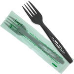 Black Compostable Forks - Individually Wrapped - 6.5 in.
