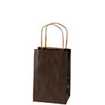 Chocolate Matte Paper Shopping Bags (Prime Size) 5.25 x 3.5 x 8.25"