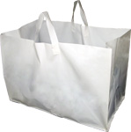 White Plastic Takeout Bags with Soft Loop Handle (Full Tray Size) 22 x 14 x 15.25" #7