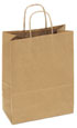100% Recycled Natural Brown Kraft Paper Shopping Bags - 10 x 5 x 13 in.