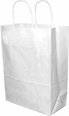 10 x 5 x 13 in. - White Paper Shopping Bags for Takeout