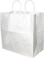 13 x 7 x 13 in. - White Paper Shopping Bags for Takeout