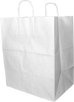 13 x 7 x 17 in. - White Paper Shopper Bags for Takeout