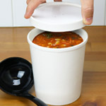32 oz. Double Wall Poly-Coated Paper Soup / Ice Cream Cups with Paper Lids