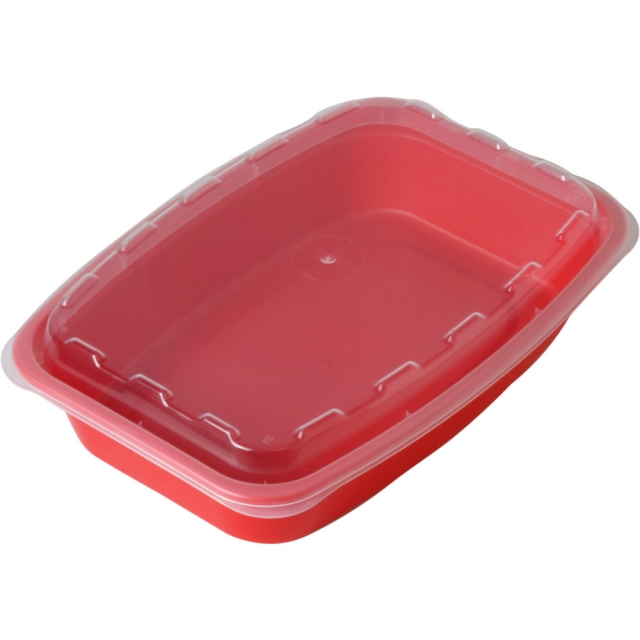 28 oz. Red Plastic Meal Prep / Takeout Container