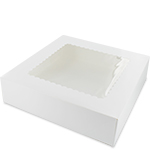 10 x 10 x 2.5" Premium Semi-Automatic White Pie / Bakery Boxes with Window