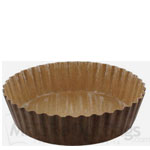 8 oz. FLUTED Round Baking Cup, w/ Grease Barrier Coating - Kraft Paper - 4.63 x 1.19"