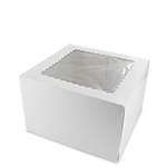 8 x 8 x 5" Premium Semi-Automatic Deep White Pie / Bakery Boxes with Top Window