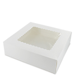 9 x 9 x 2.5" Premium Semi-Automatic White Pie / Bakery Boxes with Top Window