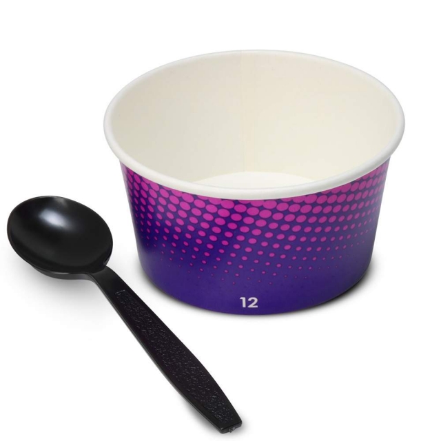 Purple Fiesta Paper Ice Cream Cups - 12 oz.