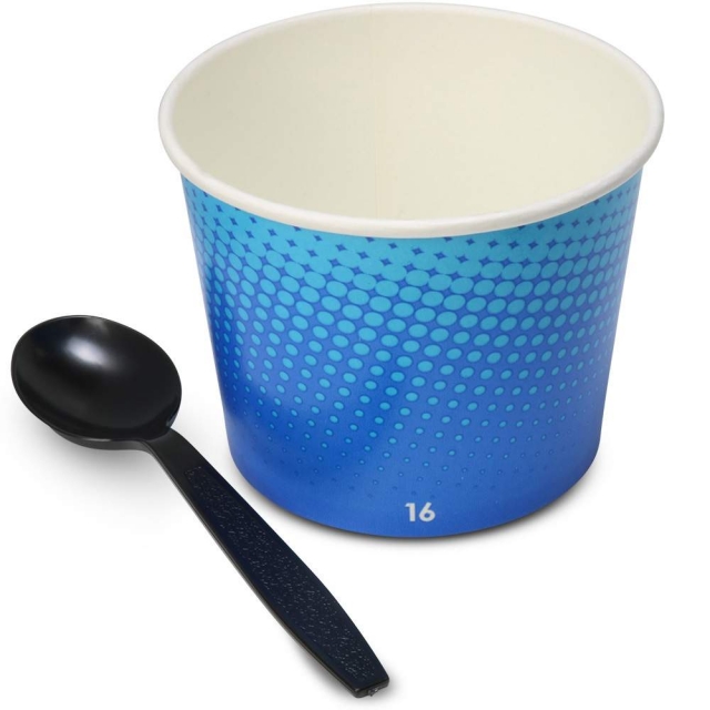 Blue Fiesta Paper Ice Cream Cups - 16 oz.