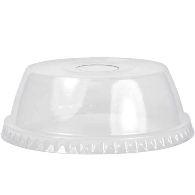 Clear Dome Lid w Hole - fits 9, 12, 15 oz. Clear Plastic Parfait Cups