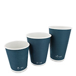 Blue Ripple Paper Coffee Cups