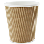 16 oz. Brown Kraft Insulated Ripple-Wrap Paper Soup Cups