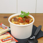8oz. Double Wall Poly-Coated Paper Soup / Ice Cream Cups with Paper Lids