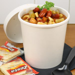 16 oz. Double Wall Poly-Coated Paper Soup / Ice Cream Cups with Paper Lids