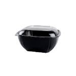 160 oz. 10.75 x 10.75 x 4.375 in. Extra Large Width Square Black PET Bowl