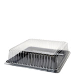 12 in. X 12 in. SQUARE DOME PETE LID fits the Black 12 in. Square Tray