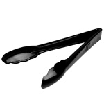 Black Serving Tongs w/ Scalloped Edge - 9 in.