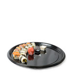 Black 12 in. Vintage Round Catering Tray
