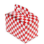 Red Checkered Pattern Disposable Lunch Boxes - 8 x 4.875 x 5.25 in.
