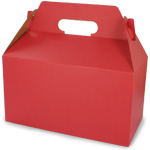 Red Pinstripe Gable Boxes - 9-1/2 x 5 x 5"