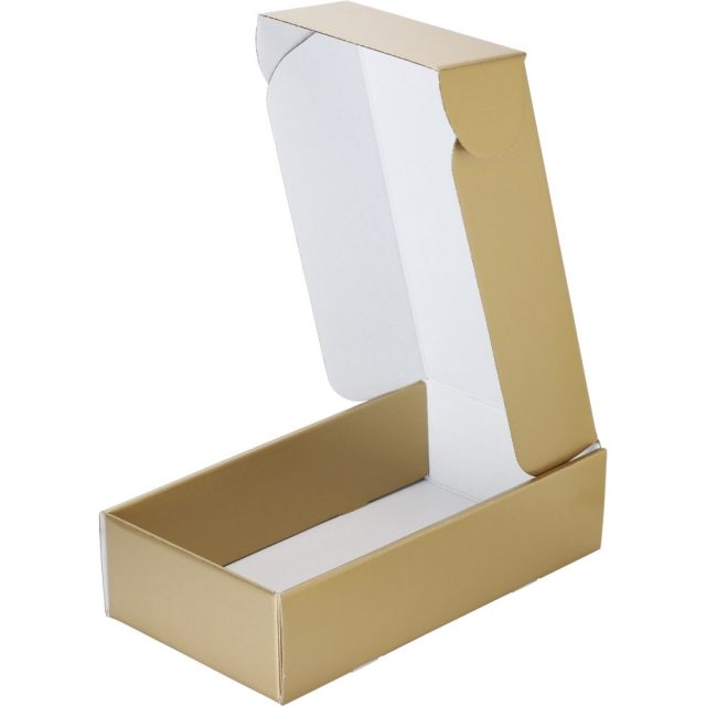 Gold Linen Corrugated Mailer Boxes - 7-1/4 x 13-3/8 x 3-1/2 in.