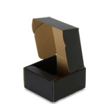 Black Linen Corrugated Mailer Boxes -  5-3/4 x 6 x 3-1/4 in.