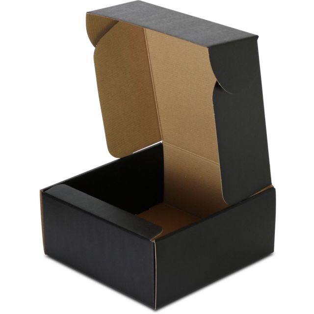 Black Linen Corrugated Mailer Boxes - 8-3/4 x 9 x 4 in.